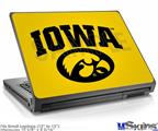 Laptop Skin (Small) - Iowa Hawkeyes Tigerhawk Oval 01 Black on Gold