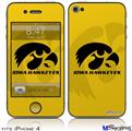 iPhone 4 Decal Style Vinyl Skin - Iowa Hawkeyes Herkey Black on Gold (DOES NOT fit newer iPhone 4S)