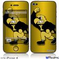 iPhone 4 Decal Style Vinyl Skin - Iowa Hawkeyes Herky on Black and Gold (DOES NOT fit newer iPhone 4S)