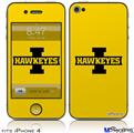 iPhone 4 Decal Style Vinyl Skin - Iowa Hawkeyes 02 Black on Gold (DOES NOT fit newer iPhone 4S)