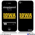 iPhone 4 Decal Style Vinyl Skin - Iowa Hawkeyes 03 Black on Gold (DOES NOT fit newer iPhone 4S)