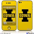 iPhone 4 Decal Style Vinyl Skin - Iowa Hawkeyes 04 Black on Gold (DOES NOT fit newer iPhone 4S)