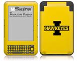 Iowa Hawkeyes 02 Black on Gold - Decal Style Skin fits Amazon Kindle 3 Keyboard (with 6 inch display)