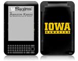 Iowa Hawkeyes 03 Black on Gold - Decal Style Skin fits Amazon Kindle 3 Keyboard (with 6 inch display)