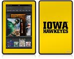 Amazon Kindle Fire (Original) Decal Style Skin - Iowa Hawkeyes 01 Black on Gold