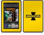 Amazon Kindle Fire (Original) Decal Style Skin - Iowa Hawkeyes 02 Black on Gold