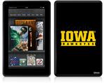 Amazon Kindle Fire (Original) Decal Style Skin - Iowa Hawkeyes 03 Black on Gold