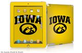iPad Skin - Iowa Hawkeyes Tigerhawk Oval 01 Black on Gold (fits iPad2 and iPad3)
