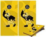 Cornhole Game Board Vinyl Skin Wrap Kit - Iowa Hawkeyes Herky on Gold fits 24x48 game boards (GAMEBOARDS NOT INCLUDED)