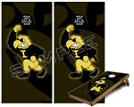 Cornhole Game Board Vinyl Skin Wrap Kit - Iowa Hawkeyes Herky on Black fits 24x48 game boards (GAMEBOARDS NOT INCLUDED)