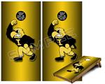 Cornhole Game Board Vinyl Skin Wrap Kit - Iowa Hawkeyes Herky on Black and Gold fits 24x48 game boards (GAMEBOARDS NOT INCLUDED)