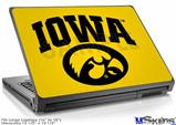 Laptop Skin (Large) - Iowa Hawkeyes Tigerhawk Oval 01 Black on Gold