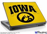 Laptop Skin (Medium) - Iowa Hawkeyes Tigerhawk Oval 01 Black on Gold