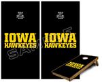 Cornhole Game Board Vinyl Skin Wrap Kit - Premium Laminated - Iowa Hawkeyes 01 Gold on Black fits 24x48 game boards (GAMEBOARDS NOT INCLUDED)