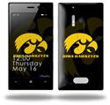 Iowa Hawkeyes Herkey Gold on Black - Decal Style Skin (fits Nokia Lumia 928)