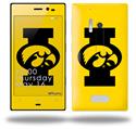 Iowa Hawkeyes Tigerhawk Oval 02 Black on Gold - Decal Style Skin (fits Nokia Lumia 928)