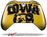 Decal Skin Wrap fits Microsoft XBOX One Wireless Controller Iowa Hawkeyes Tigerhawk Oval 01 Black on Gold