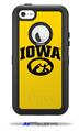 Iowa Hawkeyes Tigerhawk Oval 01 Black on Gold - Decal Style Vinyl Skin fits Otterbox Defender iPhone 5C Case (CASE SOLD SEPARATELY)