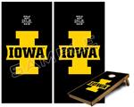 Cornhole Game Board Vinyl Skin Wrap Kit - Iowa Hawkeyes 04 Gold on Black fits 24x48 game boards (GAMEBOARDS NOT INCLUDED)