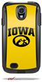 Iowa Hawkeyes Tigerhawk Oval 01 Black on Gold - Decal Style Vinyl Skin fits Otterbox Commuter Case for Samsung Galaxy S4 (CASE SOLD SEPARATELY)