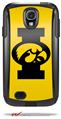 Iowa Hawkeyes Tigerhawk Oval 02 Black on Gold - Decal Style Vinyl Skin fits Otterbox Commuter Case for Samsung Galaxy S4 (CASE SOLD SEPARATELY)