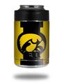 Skin Decal Wrap for Yeti Colster, Ozark Trail and RTIC Can Coolers - Iowa Hawkeyes Tigerhawk Oval 02 Black on Gold (COOLER NOT INCLUDED)