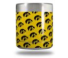 Skin Decal Wrap for Yeti Rambler Lowball - Iowa Hawkeyes Tigerhawk Tiled 06 Black on Gold