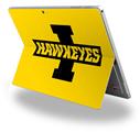 Iowa Hawkeyes 02 Black on Gold - Decal Style Vinyl Skin (fits Microsoft Surface Pro 4)