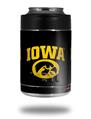 Skin Decal Wrap for Yeti Colster, Ozark Trail and RTIC Can Coolers - Iowa Hawkeyes Tigerhawk Oval 01 Gold on Black (COOLER NOT INCLUDED)