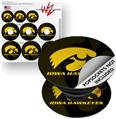Decal Style Vinyl Skin Wrap 3 Pack for PopSockets Iowa Hawkeyes Herkey Gold on Black (POPSOCKET NOT INCLUDED)