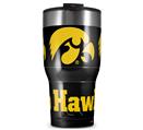 WraptorSkinz Skin Wrap compatible with 2017 and newer RTIC Tumblers 30oz Iowa Hawkeyes Tigerhawk 05 Gold on Black (TUMBLER NOT INCLUDED)