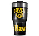 WraptorSkinz Skin Wrap compatible with 2017 and newer RTIC Tumblers 30oz Iowa Hawkeyes Tigerhawk Oval 01 Gold on Black (TUMBLER NOT INCLUDED)