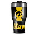 WraptorSkinz Skin Wrap compatible with 2017 and newer RTIC Tumblers 30oz Iowa Hawkeyes Tigerhawk Oval 02 Gold on Black (TUMBLER NOT INCLUDED)