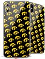 2 Decal style Skin Wraps set compatible with Apple iPhone X and XS Iowa Hawkeyes Tigerhawk Tiled 06 Gold on Black