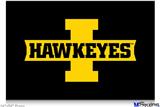 Poster 36"x24" - Iowa Hawkeyes 02 Gold on Black