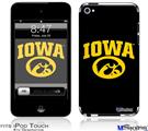 iPod Touch 4G Decal Style Vinyl Skin - Iowa Hawkeyes Tigerhawk Oval 01 Gold on Black