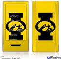 Zune HD Skin - Iowa Hawkeyes Tigerhawk Oval 02 Black on Gold