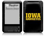 Iowa Hawkeyes 01 Gold on Black - Decal Style Skin fits Amazon Kindle 3 Keyboard (with 6 inch display)