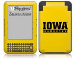 Iowa Hawkeyes 03 Gold on Black - Decal Style Skin fits Amazon Kindle 3 Keyboard (with 6 inch display)