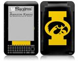 Iowa Hawkeyes Tigerhawk Oval 02 Gold on Black - Decal Style Skin fits Amazon Kindle 3 Keyboard (with 6 inch display)