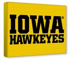 Gallery Wrapped 11x14x1.5  Canvas Art - Iowa Hawkeyes 01 Black on Gold