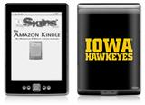 Iowa Hawkeyes 01 Gold on Black - Decal Style Skin (fits 4th Gen Kindle with 6inch display and no keyboard)