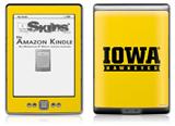 Iowa Hawkeyes 03 Gold on Black - Decal Style Skin (fits 4th Gen Kindle with 6inch display and no keyboard)