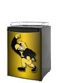 Kegerator Skin - Iowa Hawkeyes Herky on Black and Gold (fits medium sized dorm fridge and kegerators)