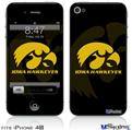 iPhone 4S Decal Style Vinyl Skin - Iowa Hawkeyes Herkey Gold on Black