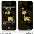 iPhone 4S Decal Style Vinyl Skin - Iowa Hawkeyes Herky on Black