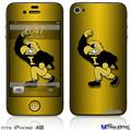 iPhone 4S Decal Style Vinyl Skin - Iowa Hawkeyes Herky on Black and Gold