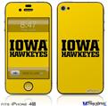 iPhone 4S Decal Style Vinyl Skin - Iowa Hawkeyes 01 Black on Gold