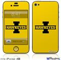 iPhone 4S Decal Style Vinyl Skin - Iowa Hawkeyes 02 Black on Gold
