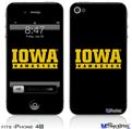iPhone 4S Decal Style Vinyl Skin - Iowa Hawkeyes 03 Black on Gold